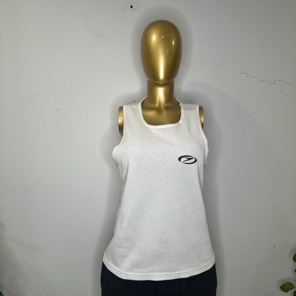 Vintage Speedo white muscle tank top MEDIUM blokette core 90s‎ grunge